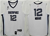 Men's Memphis Grizzlies #12 Ja Morant White With NO.6 Patch Stitched Jersey,baseball caps,new era cap wholesale,wholesale hats